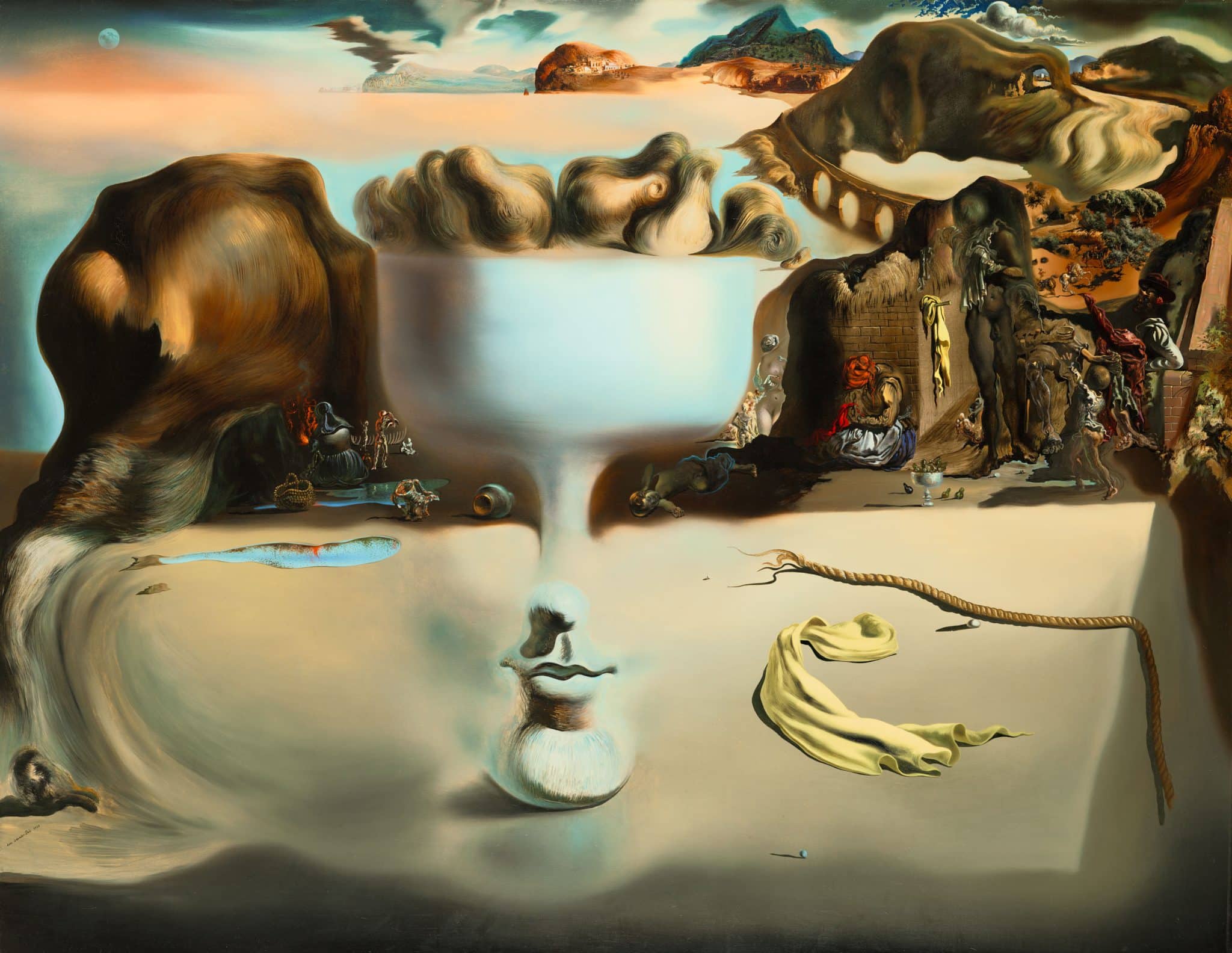 Apparition d'un visage et d'un plat de fruit sur une plage - 1938 - Salvador Dali